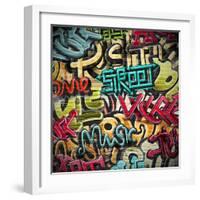 Graffiti Grunge Texture. Eps 10-Lonely-Framed Art Print