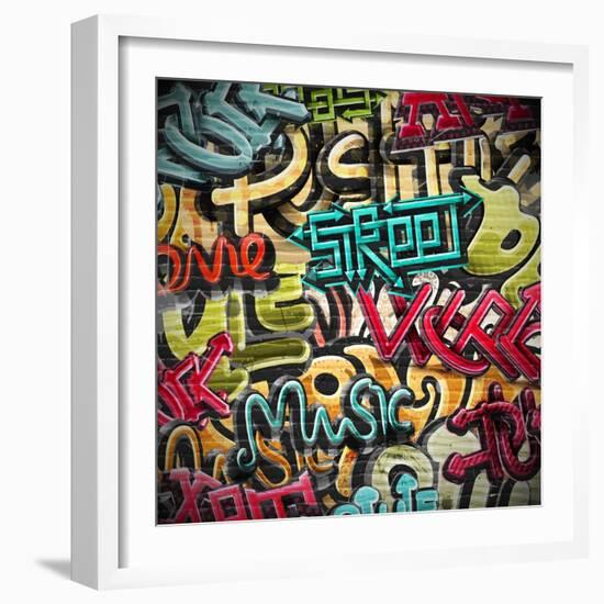 Graffiti Grunge Texture. Eps 10-Lonely-Framed Art Print