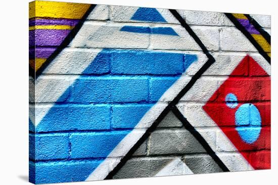 Graffiti Image On Brick Wall-sammyc-Stretched Canvas