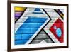 Graffiti Image On Brick Wall-sammyc-Framed Photographic Print