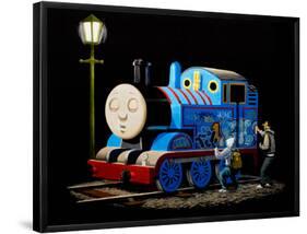 Graffiti on Sleeping Cartoon Train-null-Framed Poster