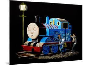 Graffiti on Sleeping Cartoon Train-null-Mounted Poster