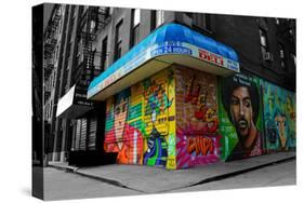 Graffiti on storefronts in NYC-null-Stretched Canvas