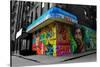 Graffiti on storefronts in NYC-null-Stretched Canvas