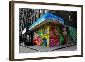 Graffiti on storefronts in NYC-null-Framed Photo