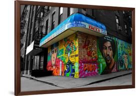 Graffiti on storefronts in NYC-null-Framed Photo