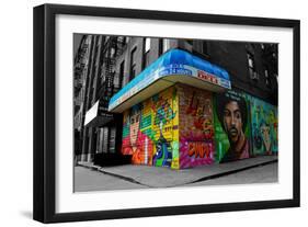 Graffiti on storefronts in NYC-null-Framed Photo