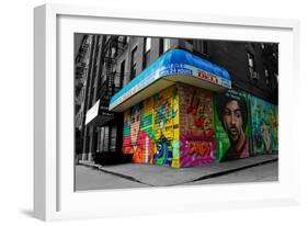 Graffiti on storefronts in NYC-null-Framed Photo