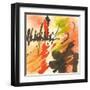 Graffiti Orange II-Chris Paschke-Framed Art Print