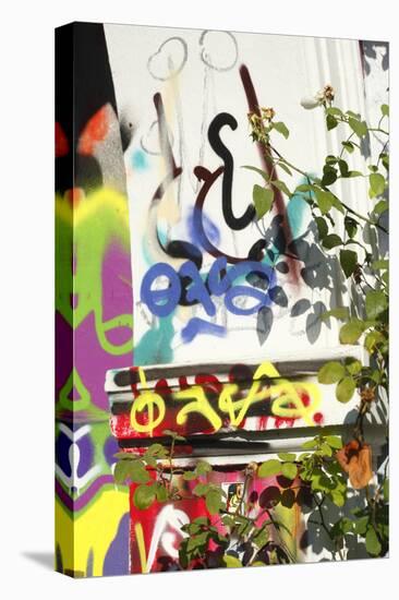 Graffiti painted colourful archway, Neustadt, Bremen, Germany, Europe-Torsten Krüger-Stretched Canvas