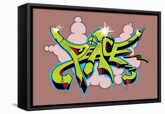 Graffiti Peace-style-photography.de-Framed Stretched Canvas