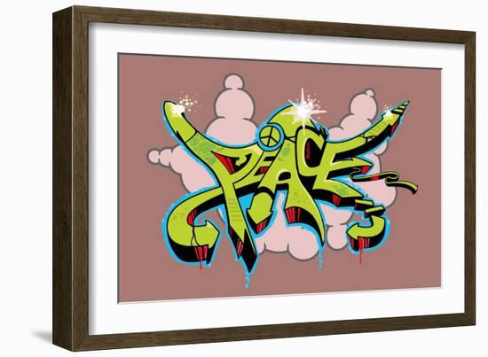 Graffiti Peace-style-photography.de-Framed Art Print