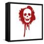 Graffiti Skull Blood Red-lineartestpilot-Framed Stretched Canvas