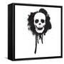 Graffiti Spray Paint Stencil Skull-lineartestpilot-Framed Stretched Canvas