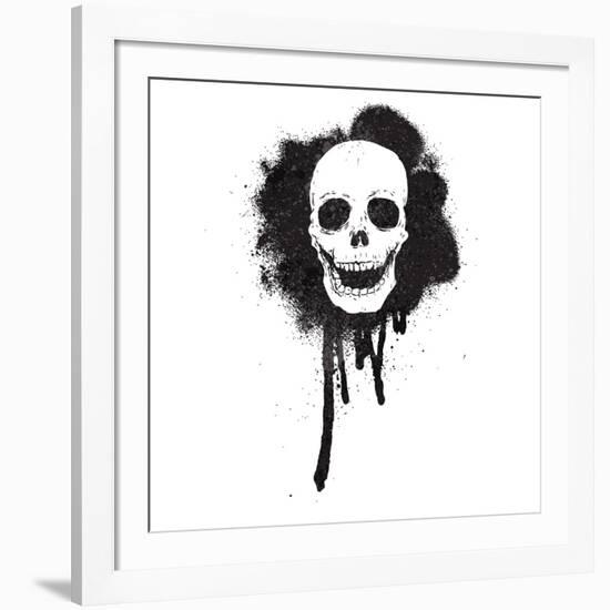 Graffiti Spray Paint Stencil Skull-lineartestpilot-Framed Photographic Print