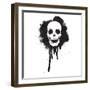 Graffiti Spray Paint Stencil Skull-lineartestpilot-Framed Photographic Print