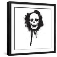 Graffiti Spray Paint Stencil Skull-lineartestpilot-Framed Photographic Print