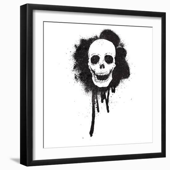 Graffiti Spray Paint Stencil Skull-lineartestpilot-Framed Photographic Print