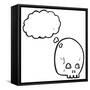 Graffiti Style Skull with Thought Bubble Cartoon-lineartestpilot-Framed Stretched Canvas