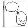 Graffiti Style Skull with Thought Bubble Cartoon-lineartestpilot-Stretched Canvas