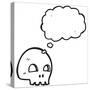 Graffiti Style Skull with Thought Bubble Cartoon-lineartestpilot-Stretched Canvas