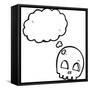 Graffiti Style Skull with Thought Bubble Cartoon-lineartestpilot-Framed Stretched Canvas