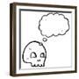 Graffiti Style Skull with Thought Bubble Cartoon-lineartestpilot-Framed Photographic Print