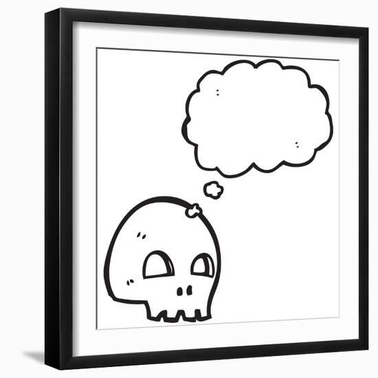 Graffiti Style Skull with Thought Bubble Cartoon-lineartestpilot-Framed Photographic Print