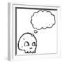 Graffiti Style Skull with Thought Bubble Cartoon-lineartestpilot-Framed Photographic Print