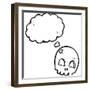Graffiti Style Skull with Thought Bubble Cartoon-lineartestpilot-Framed Photographic Print