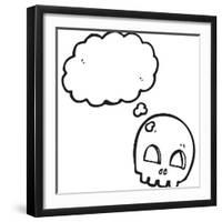 Graffiti Style Skull with Thought Bubble Cartoon-lineartestpilot-Framed Photographic Print