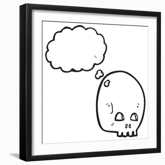 Graffiti Style Skull with Thought Bubble Cartoon-lineartestpilot-Framed Photographic Print