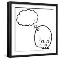 Graffiti Style Skull with Thought Bubble Cartoon-lineartestpilot-Framed Photographic Print