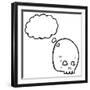 Graffiti Style Skull with Thought Bubble Cartoon-lineartestpilot-Framed Photographic Print