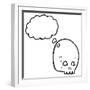 Graffiti Style Skull with Thought Bubble Cartoon-lineartestpilot-Framed Photographic Print