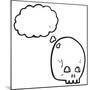 Graffiti Style Skull with Thought Bubble Cartoon-lineartestpilot-Mounted Photographic Print