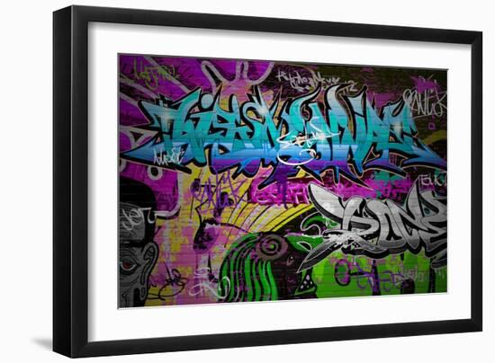 Graffiti Wall Urban Art-SergWSQ-Framed Art Print