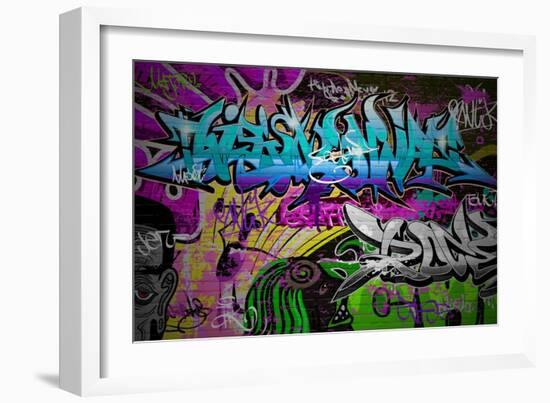 Graffiti Wall Urban Art-SergWSQ-Framed Art Print