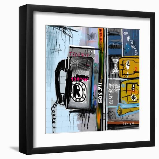 Graffiti with Telephone-Dmitriip-Framed Art Print