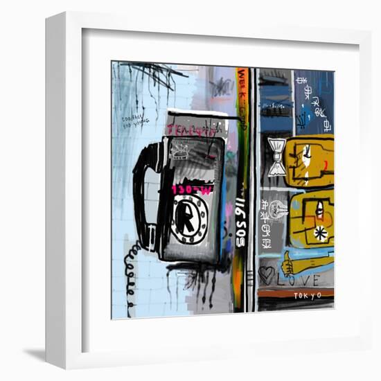 Graffiti with Telephone-Dmitriip-Framed Art Print