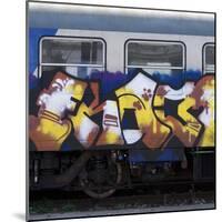 Grafitti on Train Carriage, Pisa, Italy-Mike Burton-Mounted Photographic Print