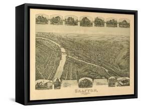 Grafton, West Virginia - Panoramic Map-Lantern Press-Framed Stretched Canvas