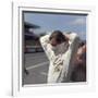Graham Hill Getting Ready for the French Grand Prix, Le Mans, France, 1967-null-Framed Photographic Print