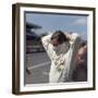 Graham Hill Getting Ready for the French Grand Prix, Le Mans, France, 1967-null-Framed Photographic Print