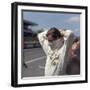 Graham Hill Getting Ready for the French Grand Prix, Le Mans, France, 1967-null-Framed Photographic Print