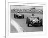 Graham Hill Leads in his Lotus 16 from Jack Brabham in Cooper T45, 1958 British Grand Prix-null-Framed Photographic Print