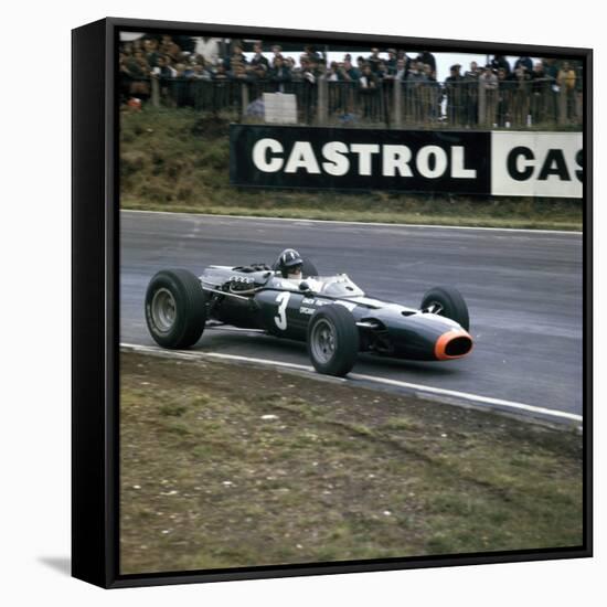 Graham Hill Racing a Brm P261, British Grand Prix, Brands Hatch, Kent, 1966-null-Framed Stretched Canvas