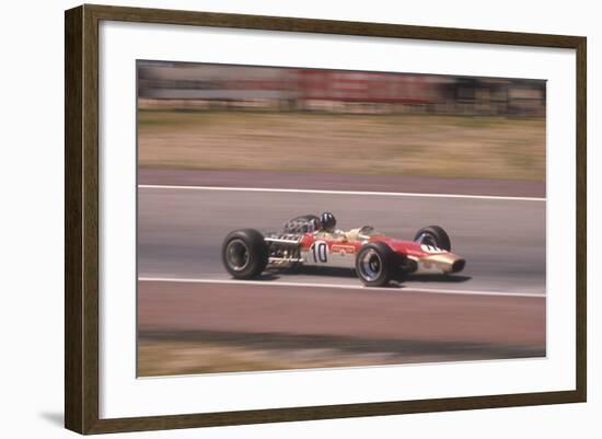 Graham Hill's Lotus at Speed, Spanish Grand Prix, Jarama, Madrid, 1968-null-Framed Photographic Print