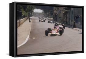 Graham Hill's Lotus Leading John Surtees' Honda, Monaco Grand Prix, 1968-null-Framed Stretched Canvas