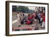 Graham Hill Watches Mechanics Working on a Car, French Grand Prix, Rouen, 1968-null-Framed Photographic Print